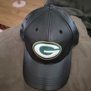 Green Bay Packers Leather Baseball Cap Adjustable